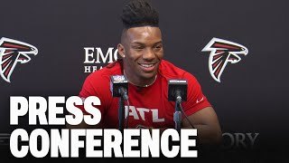 Bijan Robinson arrives in Atlanta  Press Conference  2023 NFL Draft  Atlanta Falcons [upl. by Malvie726]