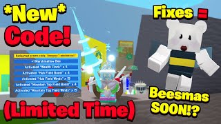 New Code Limited Time USE FAST New Fixes  Beesmas SOON Bee Swarm Simulator [upl. by Eendyc]