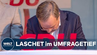 BUNDESTAGSWAHL 2021 UNION im Umfragetief  Laschet warnt abermals vor Linksrutsch [upl. by Idyh]