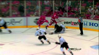 Justin Abdelkader gets 5 minute Major for hit on Toni Lydman May 4 2013 [upl. by Mohandis]