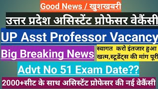 UP Asst Professor Vacancy Big UpdatesAdvt no51 Exam Dateamp Asst Professor new vacancy2024Dr Sandeep [upl. by Verge61]