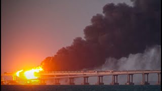 Bridge to Crimea Blown Up Day After Putins Birthday  BBC World News  1082022 [upl. by Areemas]