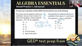 GED® Math Undefined Expressions 1MP1 Adv 1115 [upl. by Azalea]