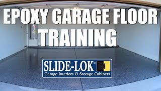 Waterborne Epoxy Garage Floor Training Video  SlideLok Garage Interiors [upl. by Neeven]