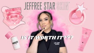 HONEST JEFFREE STAR SKIN REVIEW amp FIRST IMPRESSIONS  LICENSED ESTHETICIAN  KRISTEN MARIE [upl. by Freytag]