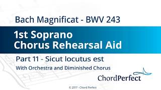 Bachs Magnificat Part 11  Sicut locutus est  1st Soprano Chorus Rehearsal Aid [upl. by Ahsiek]