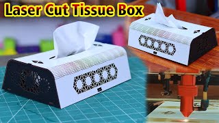 How to make Laser Cut Tissue Box  Wooden Tissue Box Cover  DIY Laser Cut Box Ides  Wooden Box [upl. by Ganley11]