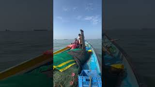 చిన్న పడవతో సముద్రంలోకి వెళ్తారా 🛶🚢rajukare trending boats fisherman fishermanslife boating [upl. by Armilla]