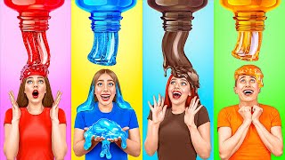 Gummy Food Real Food vs Chocolate Food Challenge  Funny Situations by Multi DO Challenge [upl. by Moishe103]