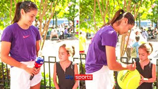 quotIt made my heart smilequot  Emma Raducanu meets young fan who praised her in US Open interview 🥰 [upl. by Coopersmith]