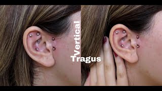 PIERCING MY VERTICAL TRAGUS AT HOME [upl. by Wilbert]