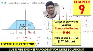 CENTROID of composite shapes  Chapter 9  Hibbeler Statics 14th Engineers Academy [upl. by Trixy]