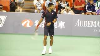 Nole imitates Nadal Sharapova Almagro in Taiwan 2012 Djokovic [upl. by Leanahtan]