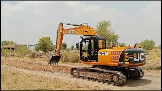 JCB 215 excavator working on road construction  excavator road 🛣️ cutting work [upl. by Ahsercel]