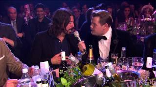 Dave Grohl Talks To James Corden  BRITs 2013 [upl. by Aihcela667]