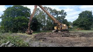 classic Priestman VC20 long reach excavator with grab stacking stone Cromford steam rally 2024 [upl. by Pratte]