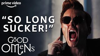 Crowley Traps Hastur in the Answering Machine  Good Omens  Prime Video [upl. by Yrekaz]