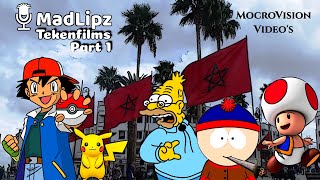 Marokkaanse NL gesproken tekenfilms Marokkaanse Spongebob Simpsons Pokemon Rif Comedy Madlipz [upl. by Dnarb963]