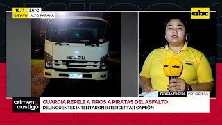 Guardia repelió a tiros a piratas del asfalto en Minga Guazú [upl. by Candra]