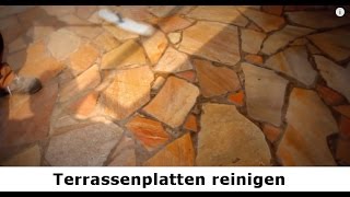 ✅✅ Terrassenplatten reinigen  Quarzit Naturstein Reinigung und Schutz  SteinDoktor [upl. by Annaitsirk31]