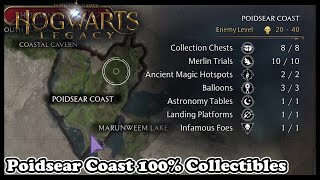 Hogwarts Legacy POIDSEAR COAST ALL COLLECTIBLES 100 Collectible Guide [upl. by Atima]