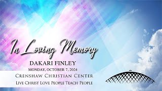 Dakari Finley Celebration of Life  October 7 2024 [upl. by Sykleb903]