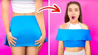 BRILLIANT CLOTHES HACKS FOR GIRLS  Epic Clothes Hacks amp Easy Fashion Tricks By 123GO GOLD [upl. by Sholes344]