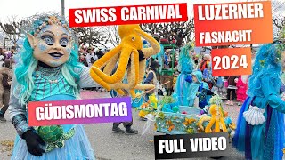 Lucerne Carnival 2024Luzerner Fasnacht 2024Güdismontag Gugggen Musik  Swiss CarnivalSwiss View [upl. by Raynard]