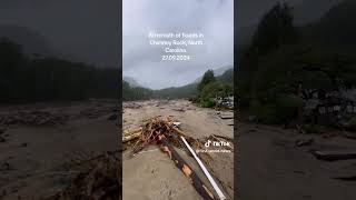 Chimney Rock NC is FLATTENED 😢🙏Prayers needed there NCFLOODS ChimneyRockNC [upl. by Yrallih]