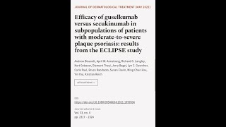 Efficacy of guselkumab versus secukinumab in subpopulations of patients with moderate  RTCLTV [upl. by Atsira]