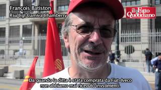 I metalmeccanici europei in presidiocontro il piano industriale della Fiat [upl. by Rolyat352]