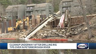 Cleanup underway after drilling rig tips over into Contoocook River [upl. by Hammer]