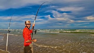 Pompano Fishing the Texas surf Catch Clean Cook Stingrays had other plans [upl. by Larissa]