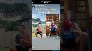 Kettlebell squat halo exercise with fitprohawaii Bill Maeda [upl. by Anderea]