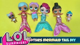 DIY clothes for lol dolls mermaid tail craft tutorial [upl. by Aneekat]