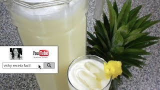 AGUA DE PIÑA COLADA  Vicky Receta Facil [upl. by Nibor]