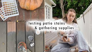 starting our patio makeover testing stains amp gathering supplies [upl. by Amik405]