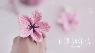 FLORES SAKURA  Tutorial paso a paso  Ganchillo [upl. by Selrahcnhoj]