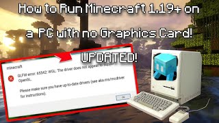 How to Fix OpenGLFW Error in 2023 Minecraft 1193 on Low END PC [upl. by Nelli]