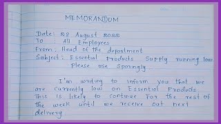 Business Memorandum  How to write a Business Memo  Memo report writing [upl. by Treva]