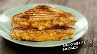 Tandoori Grilled Sandwich  cafe style veg grill cheese recipe CookingShooking [upl. by Feodora]