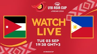 Group Phase  Jordan v Philippines  Full Basketball Game  FIBA U18 Asia Cup 2024 [upl. by Yentterb577]