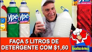 DETERGENTE CASEIRO 5 LITROS POR R160  FÁCIL DE FAZER [upl. by Stanway]