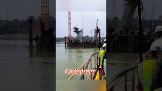 Cofferdam Bridge construction trending reels viralvideo civil bridge construction road short [upl. by Malita181]