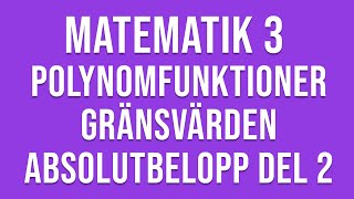 Matematik 3c  Genomgång av polynomfunktioner gränsvärden absolutbelopp mm del II [upl. by Sudnac]