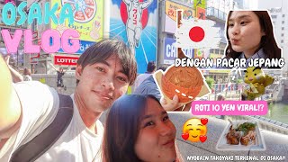 NYOBAIN STREETFOOD OSAKA BARENG PACAR JEPANG  OSAKA VLOG PART 1 [upl. by Newkirk991]