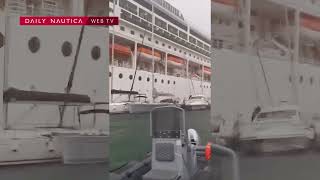 MSC Sinfonia rompe gli ormeggi a Siracura Danni in porto [upl. by Ikkaj]