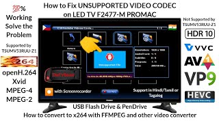 How to solve unsupported file or video codec problem in LED TV USB in HindiTamil amp Tagalog 💯 Worked [upl. by Oiruam]