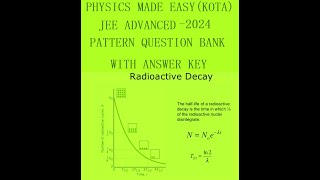 RADIOACTIVE DECAY HALF  LIFE PERIOD ELECTRON CAPTURE JEE ADVANCED SUBJECTIVE PROBLEMS  7 [upl. by Haon]