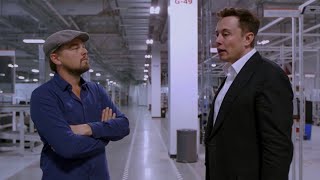 Elon Musk Shows Leonardo DiCaprio Around the Tesla Gigafactory 2016 [upl. by Asserrac]